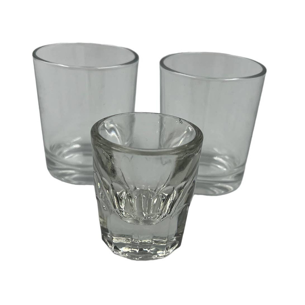 Vintage‎ Thick Shot Glasses MidCentury Bar Accessories Lot 3 Pieces 40 Italy Bar